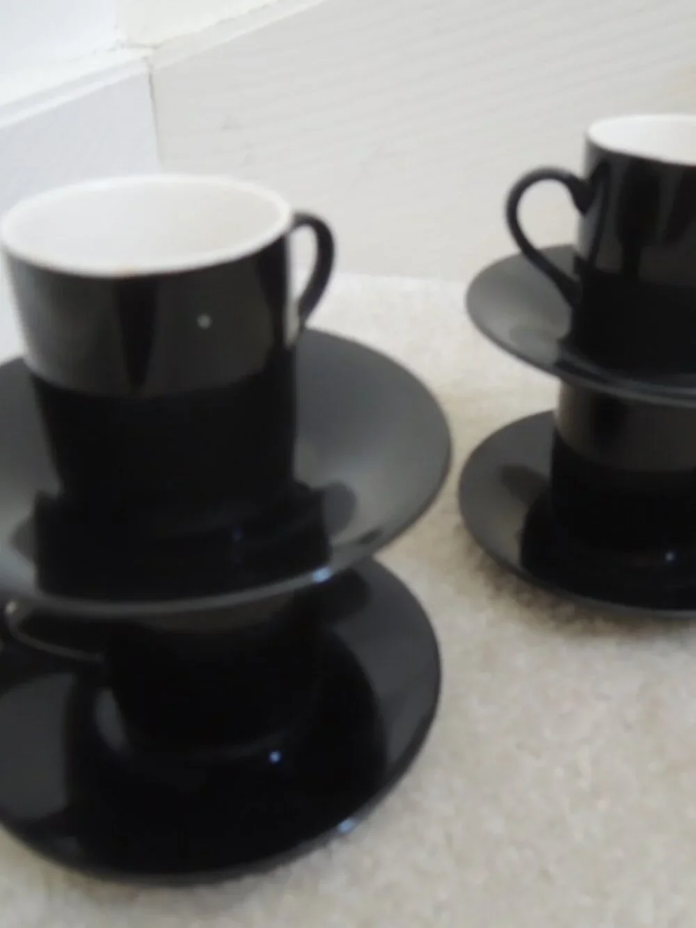 Demitasse Cups + Saucers Vtg Expresso Set - 4 Dainty Tea Cups + Matching Plates
